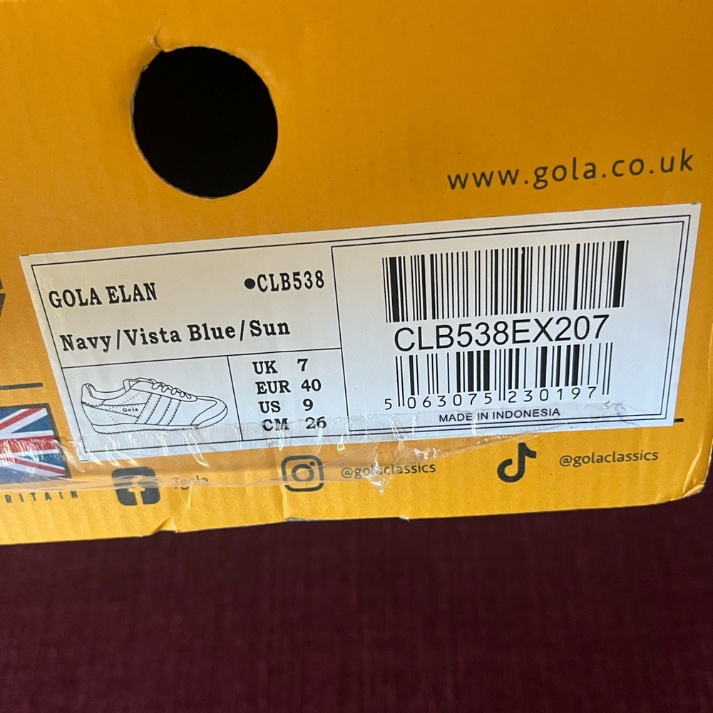 Gola Elan Sneakers, Navy, VistaBlue, and Sun - Picture 10 of 10